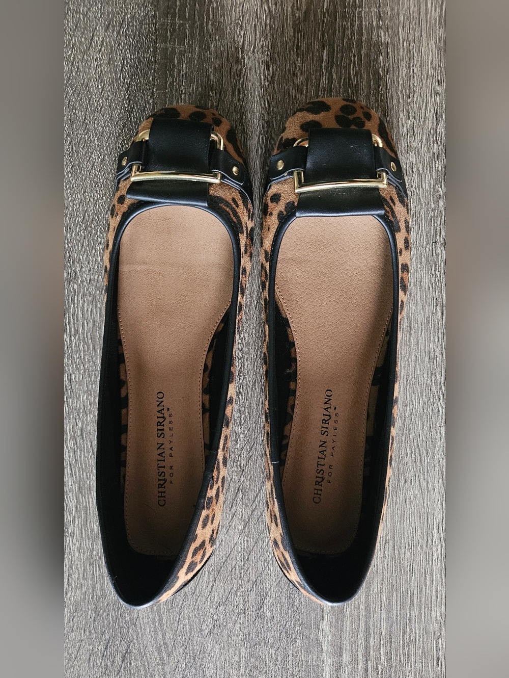 Christian Siriano Leopard-Print Ballet Flats with Black Buckle - Picture 2 of 5
